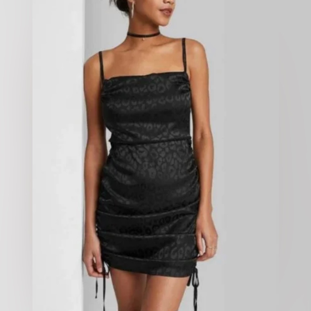 NWT Wild Fable Rushed Side Animal Print Mini Dress